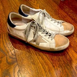 Golden Goose size 8 distressing original design of the shoe. Grey, tan white
